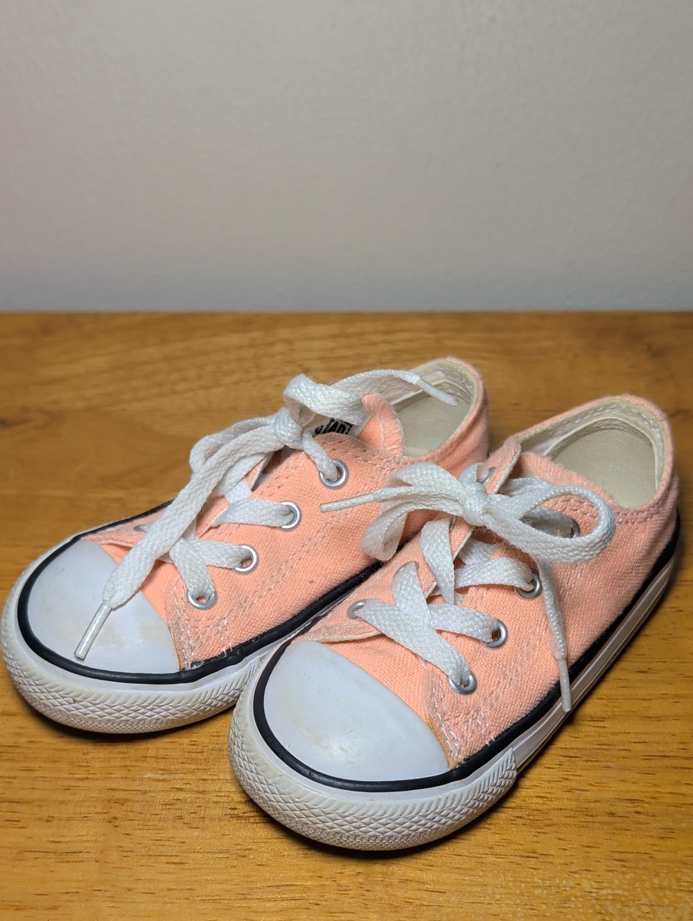 Converse All Stars Neon Orange Sneakers Skater Grunge Unisex Toddler Size 7